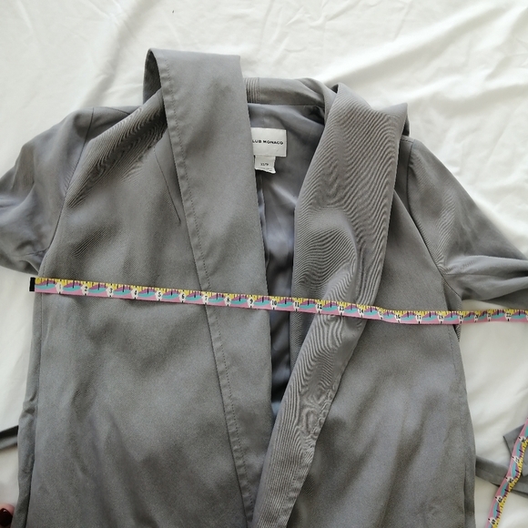 Club Monaco Hanne Wrap Trench Coat Light Gray Lyocell with Waist Belt XS - Picture 14 of 16